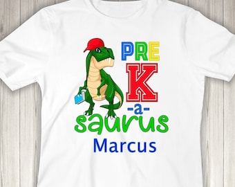Back to School Shirt, Dinosaur Boy Gift, Happy First Day of School Shirt, Pre-K Shirt, Boys Back to school, T Rex Shirt, Kindergarten shirt