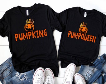 Halloween Couple shirt, Halloween Drinking Team, Pumpkin Halloween shirt, Pumpkin Face Shirt,Matching Pumpkin Shirt,Him And Her Shirt