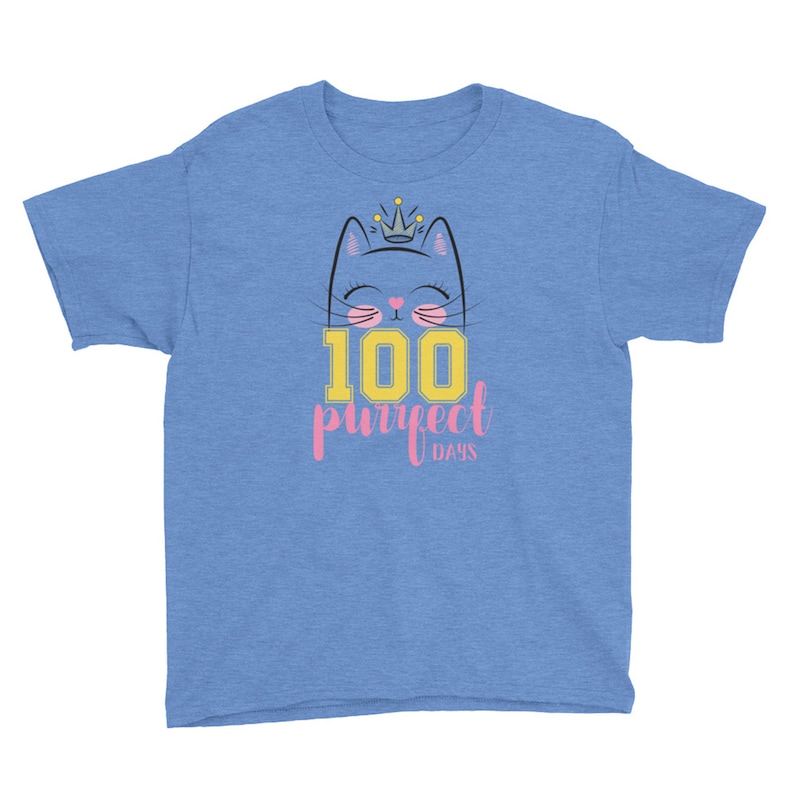 Purrfect Shirt Cat Lovers Shirt Cute Cat outfit 100 Purrfect Days Shirt 100 School Days Shirt Cute Kitty Shirt Girl Cat Kitty Cat