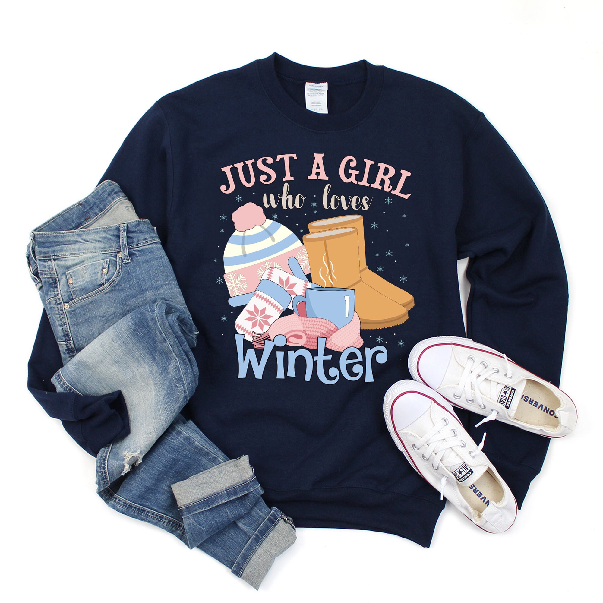 Just A Girl Who Loves Winter Christmas Shirt Winter Lover Etsy