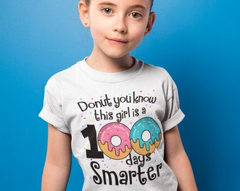 Camiseta "100 días de escuela", Camiseta "Donut Smarter"