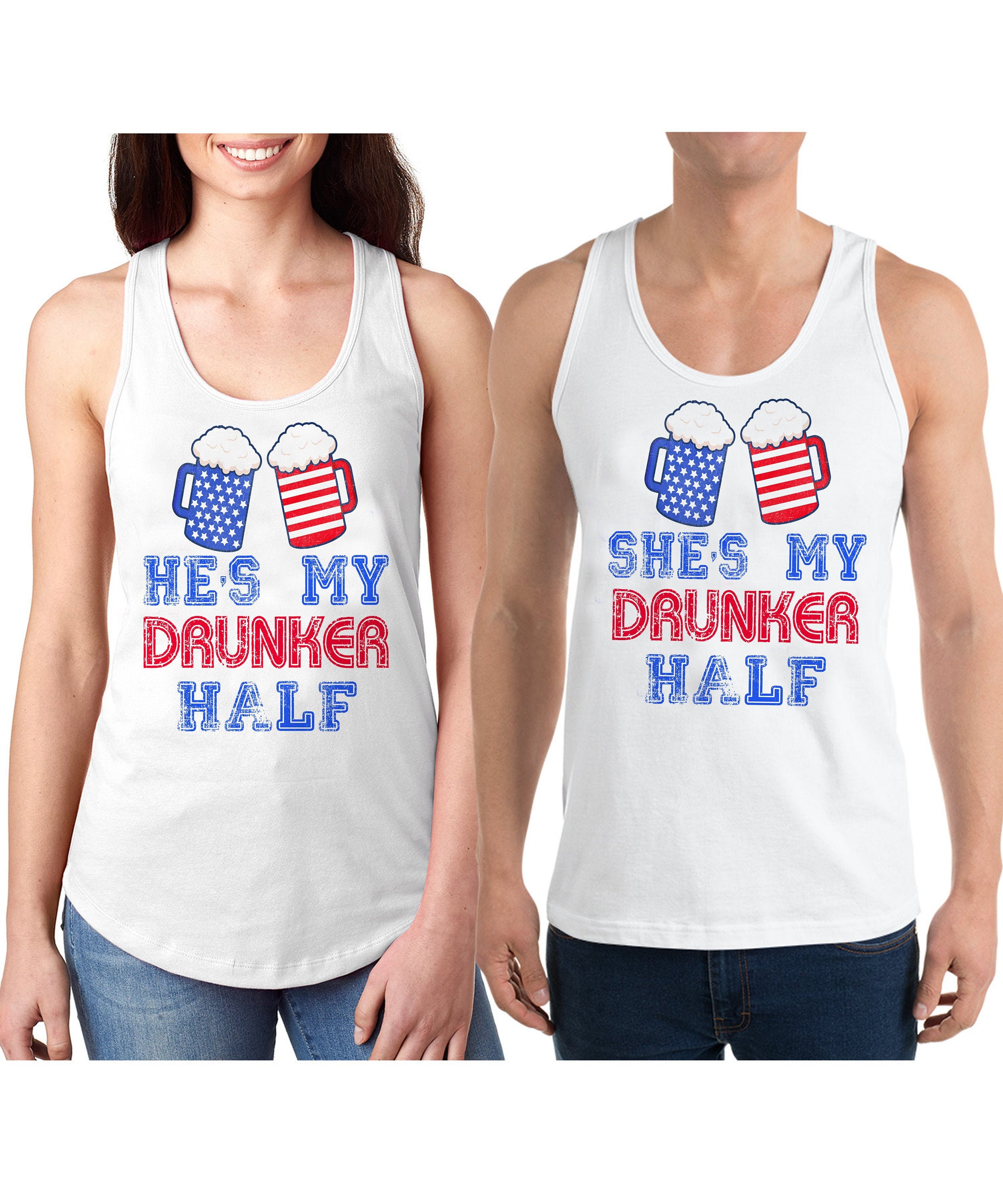 Drunker Half 4th July Shirt Couple 4th July Shirt Matching - Etsy