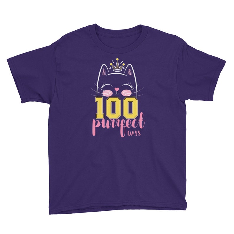 Purrfect Shirt Cat Lovers Shirt Cute Cat outfit 100 Purrfect Days Shirt 100 School Days Shirt Cute Kitty Shirt Girl Cat Kitty Cat