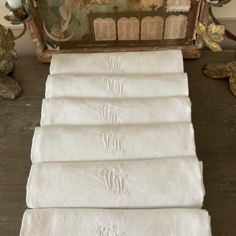 Monogram Dinner Napkins Linen Etsy Israel