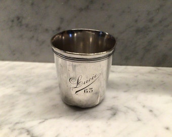 For Lucie! Vintage silver plated Christofle Paris Christening beaker