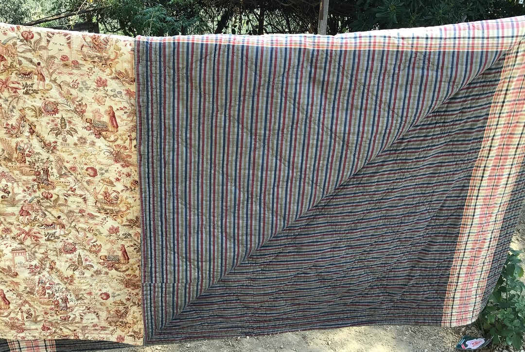 Boutis provençal ancien fait main coton et laine magnifique Etsy France