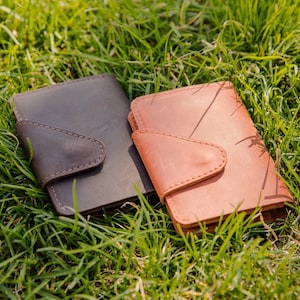Carteira personalizada, carteira de couro masculina, carteira pequena bifold, carteira masculina marrom, carteira de couro masculina, carteira minimalista, carteira personalizada masculina