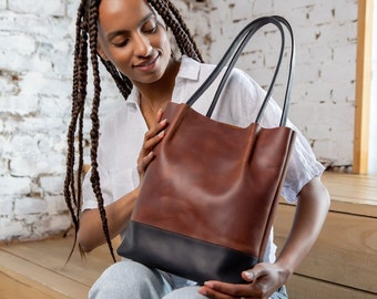 Leather tote bag women Tote bag women Leather bag for women Laptop tote bag Personalized tote bag Black tote bag Teacher tote bag