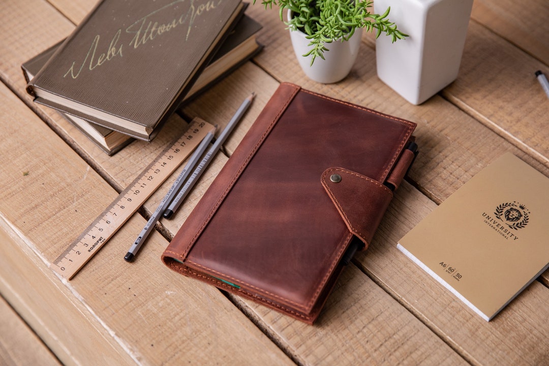Moleskine Leather Cover With Pen Loop, Leather Cover for Moleskine Classic Collection, Leather