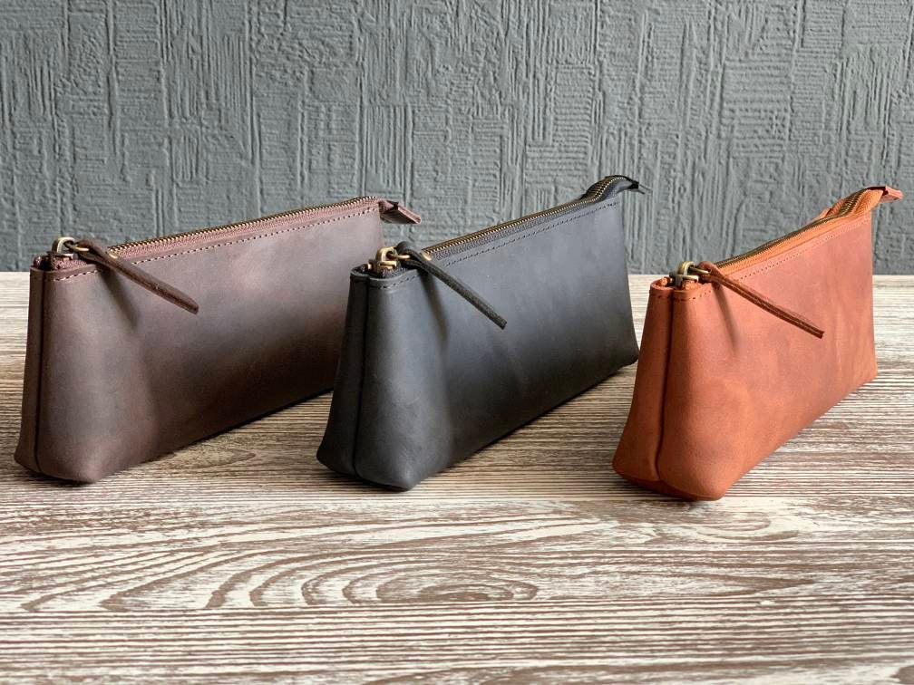 Leather Pencil Holder Leather Pen Holder Leather Pencil Case Etsy