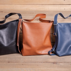 Convertible leather backpack, soft tote bag, convertible backpack purse, convertible crossbody purse, diaper bag, hobo bag, image 9