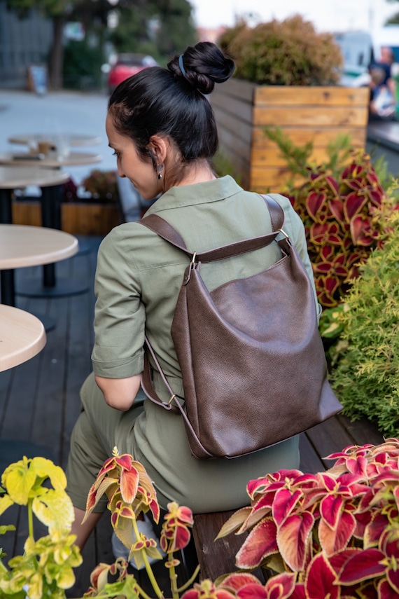 Brown Convertible Backpack Purse, Convertible Tote Bag, Convertible Leather  Tote, Leather Backpack Women, Brown Leather Tote, Laptop Bag - Etsy | Backpack  purse, Women leather backpack, Convertible tote bag