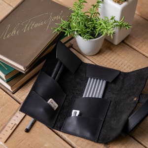 Leather pencil case roll, pencil roll, customised  pencil case, leather pencil case, pencil holder, pencil pouch, pencil roll leather