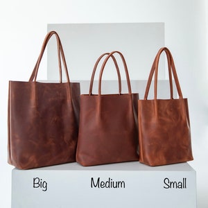 Leather shoulder bag Tote bag women Small shoulder bag Shoulder tote bag Brown shoulder bag Mustard tote bag Tote with shoulder strap image 6