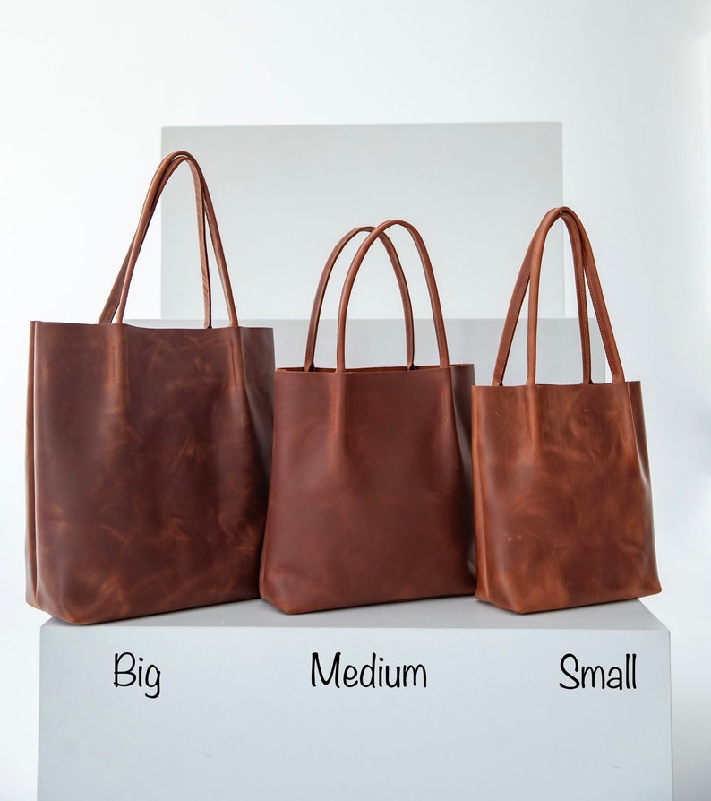 Leather shoulder bag Tote bag women Small shoulder bag Shoulder tote bag Brown shoulder bag Mustard tote bag Tote with shoulder strap image 6