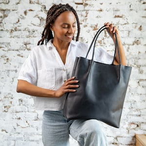 Ledertasche Frauen HANDMADE LEDER BAG Frauen Echte braune Lederhandtasche Schwarze Ledertasche Erstaunliche Einkaufstasche aus schwarzem Leder