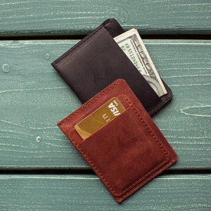Porta carte in pelle, porta carte marrone da uomo, regalo dei testimoni dello sposo, porta carte in pelle, porta carte di credito