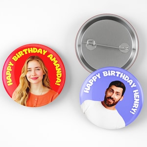 Custom Color + Custom Text Birthday Buttons