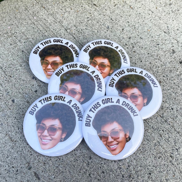 Bachelorette Party Pins, Custom Bride Face (2.25 inch buttons)