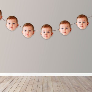 Baby First Birthday Face Banner | Print & Create at Home | DIY Banner