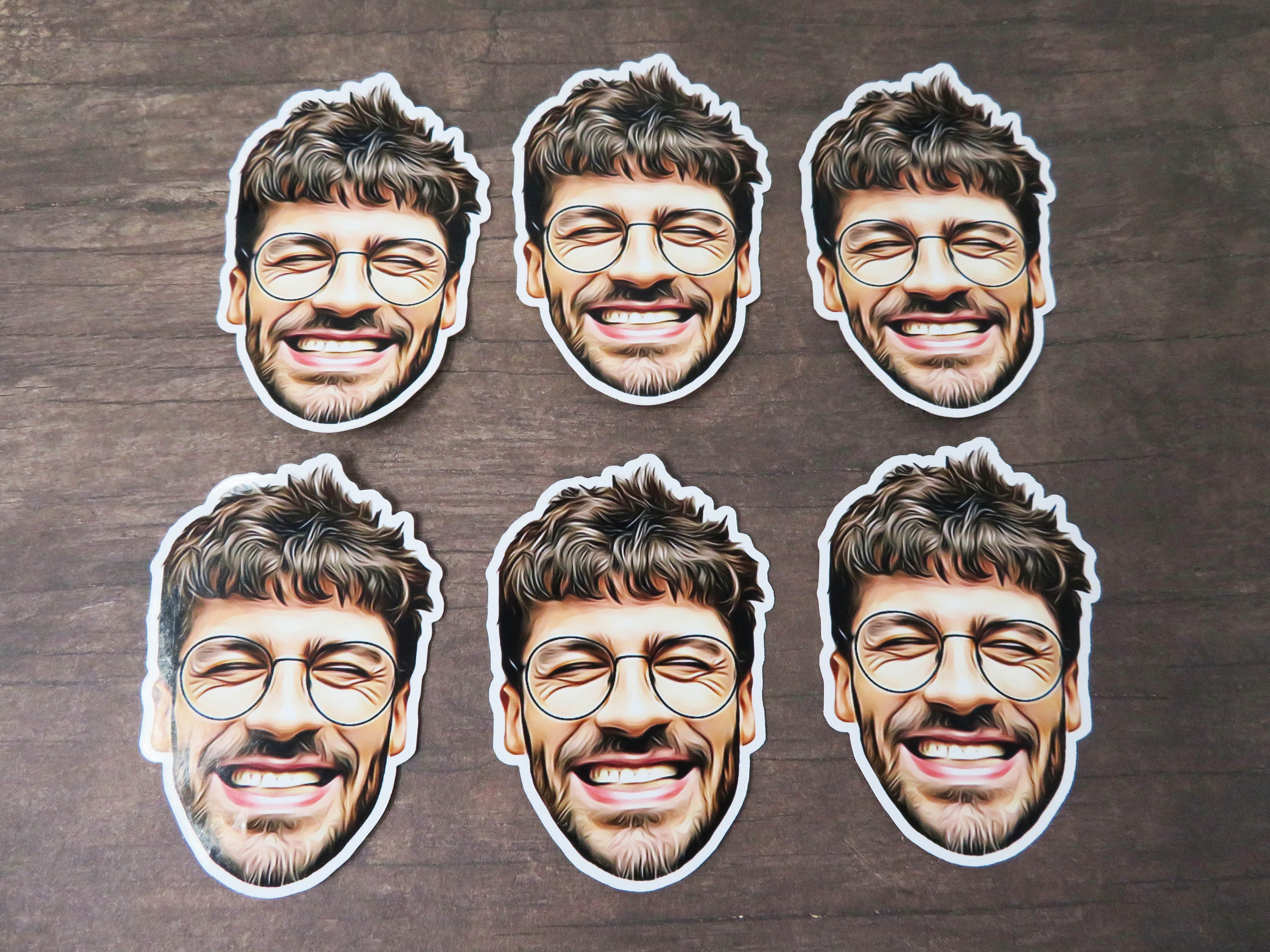 Cartoon Face Sticker Artistic Drawing of Face Made into a Etsy