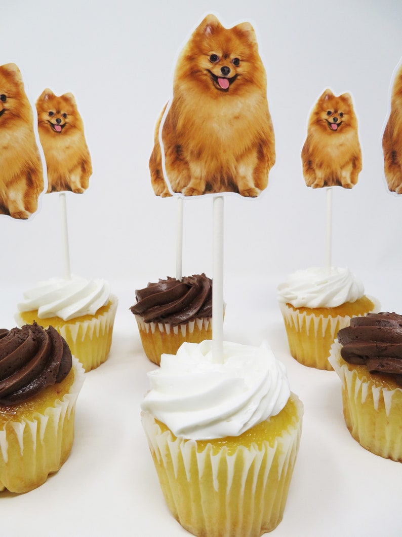 Custom Dog Cupcake Toppers Dog Birthday Party Cupcake Etsy
