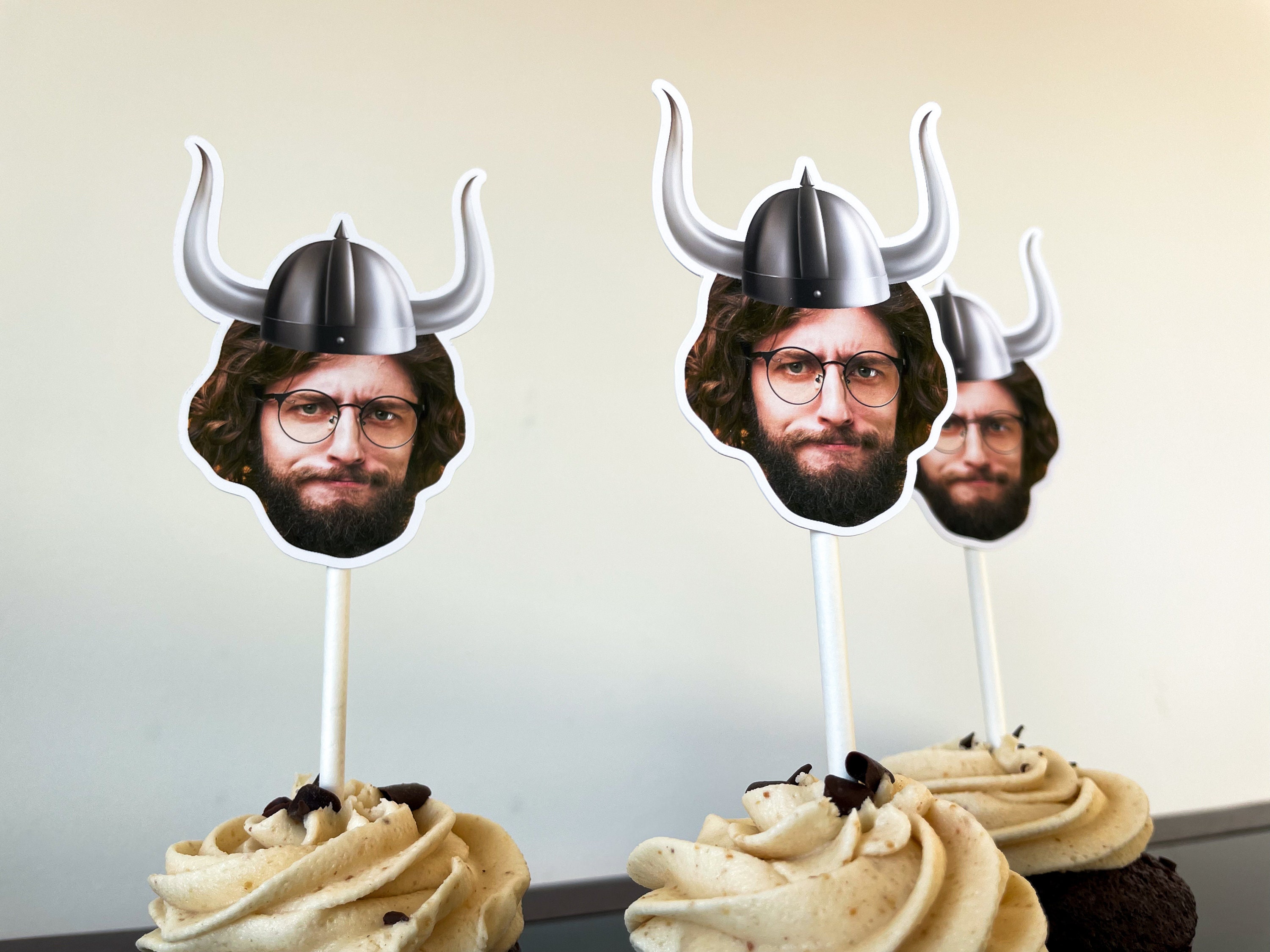 Funny Viking Helmet Cupcake Topper Themed Old Style Viking Etsy