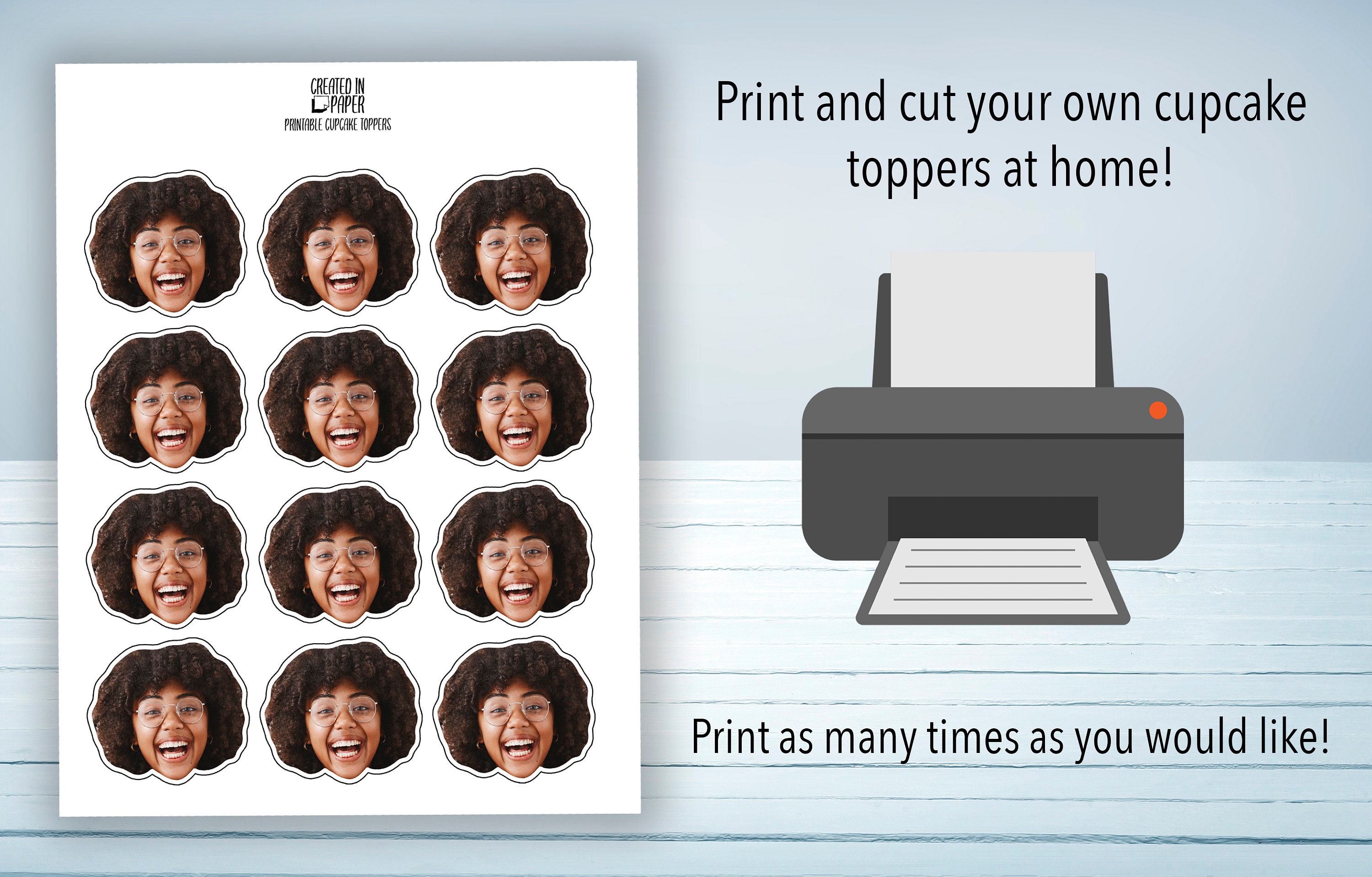 PRINTABLE Cupcake Toppers Cupcake Toppers for Party Custom - Etsy