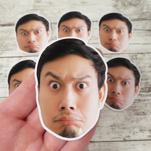 BULK Custom FACE Sticker | Upload Any Image of Your Friends Face | Sticker Bomb