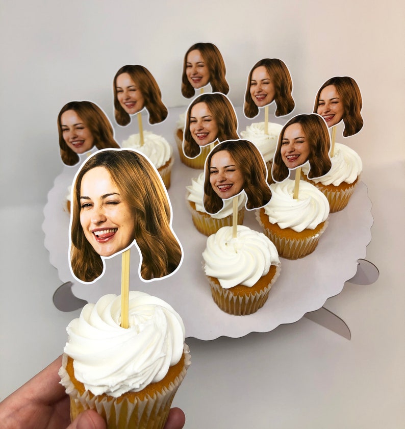 Bulk Order Custom Face Cupcake Toppers Birthday Party Etsy
