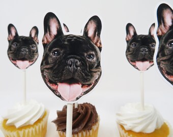 Custom Dog Cupcake Toppers Dog Birthday Party Cupcake Toppers