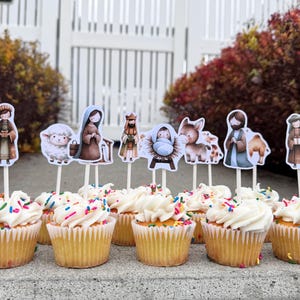 Jesus Christmas Cupcake Toppers