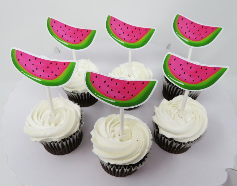 Watermelon Cupcake Toppers | Etsy