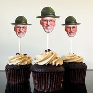 Park Ranger Cupcake Toppers | Custom Face Cake Toppers for Safari Themed Birthday Party