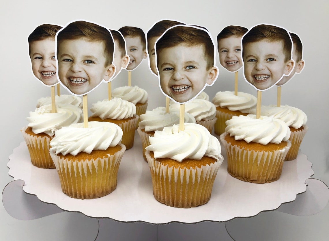 Custom Face Cupcake Toppers Birthday Party Cupcake Toppers Etsy