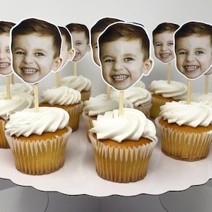 Custom Face Cupcake Toppers | Birthday Party Cupcake Toppers | Party Decorations | Personalized Face Cupcakes