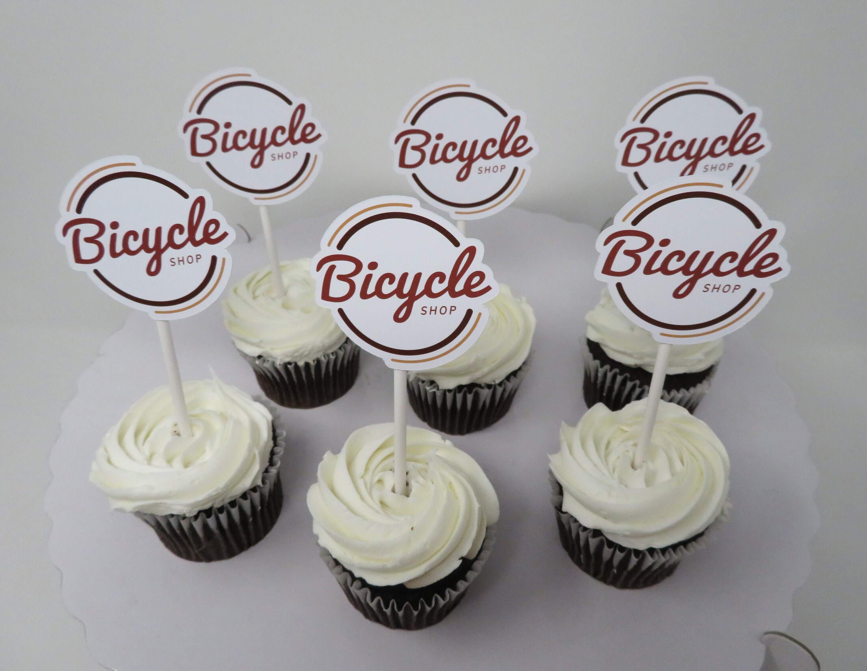 Custom Logo Cupcake Toppers Etsy