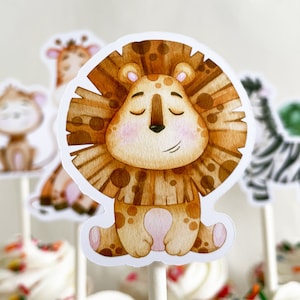 Safari Animal Cupcake Toppers, set of 12