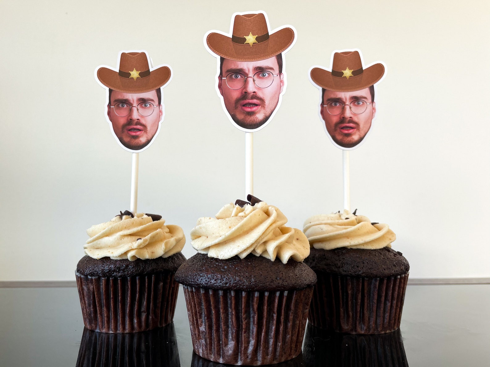 Cowboy Hat Cupcake Toppers Wild West Themed Party Funny - Etsy