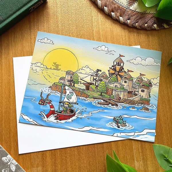 Zelda Windfall Island A5 Art Print