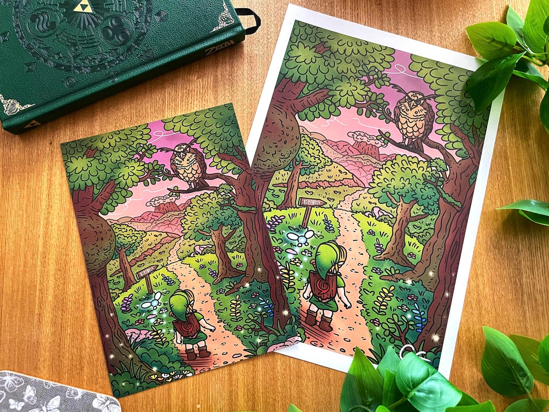 Zelda Ocarina of Time Owl Art Print Etsy Sweden