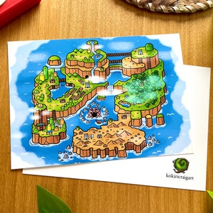 Super Mario World Map A5 Art Print image 1