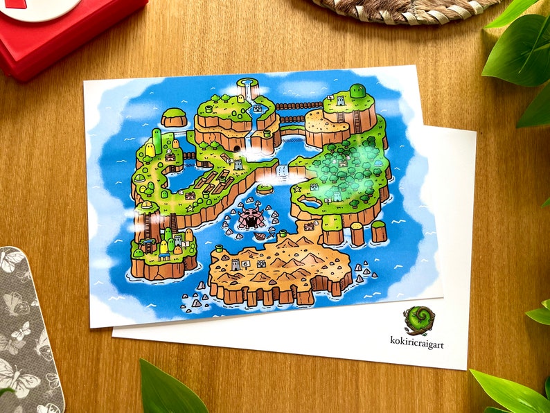 Super Mario World Map A5 Art Print image 1