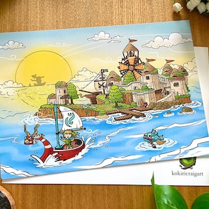 Zelda Windfall Island Kunstdruck (A5)