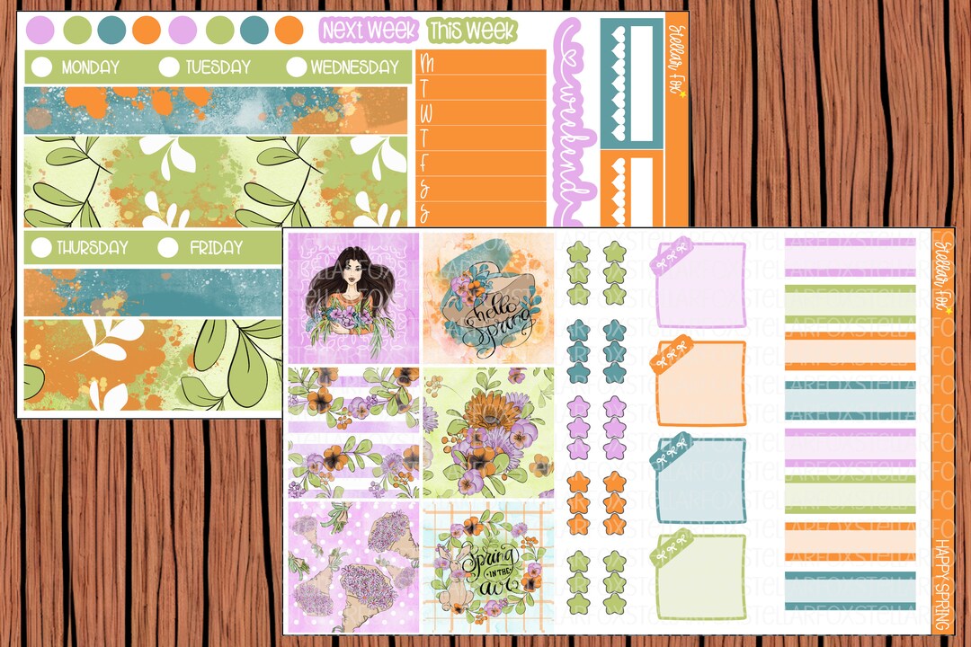 Spring Hobonichi Cousin Weekly Planner Sticker Kit - Etsy