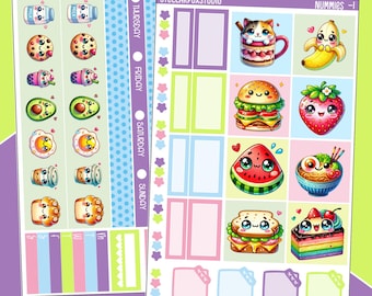 Kawaii Food Hobonichi Cousin Sticker Kit ,  Weekly Planner Kit