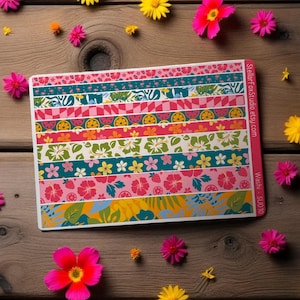 Tropical Summer Washi Strip Decorative Stickers