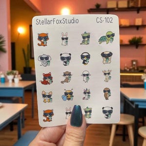 Cute Character Coffee Planner Stickers