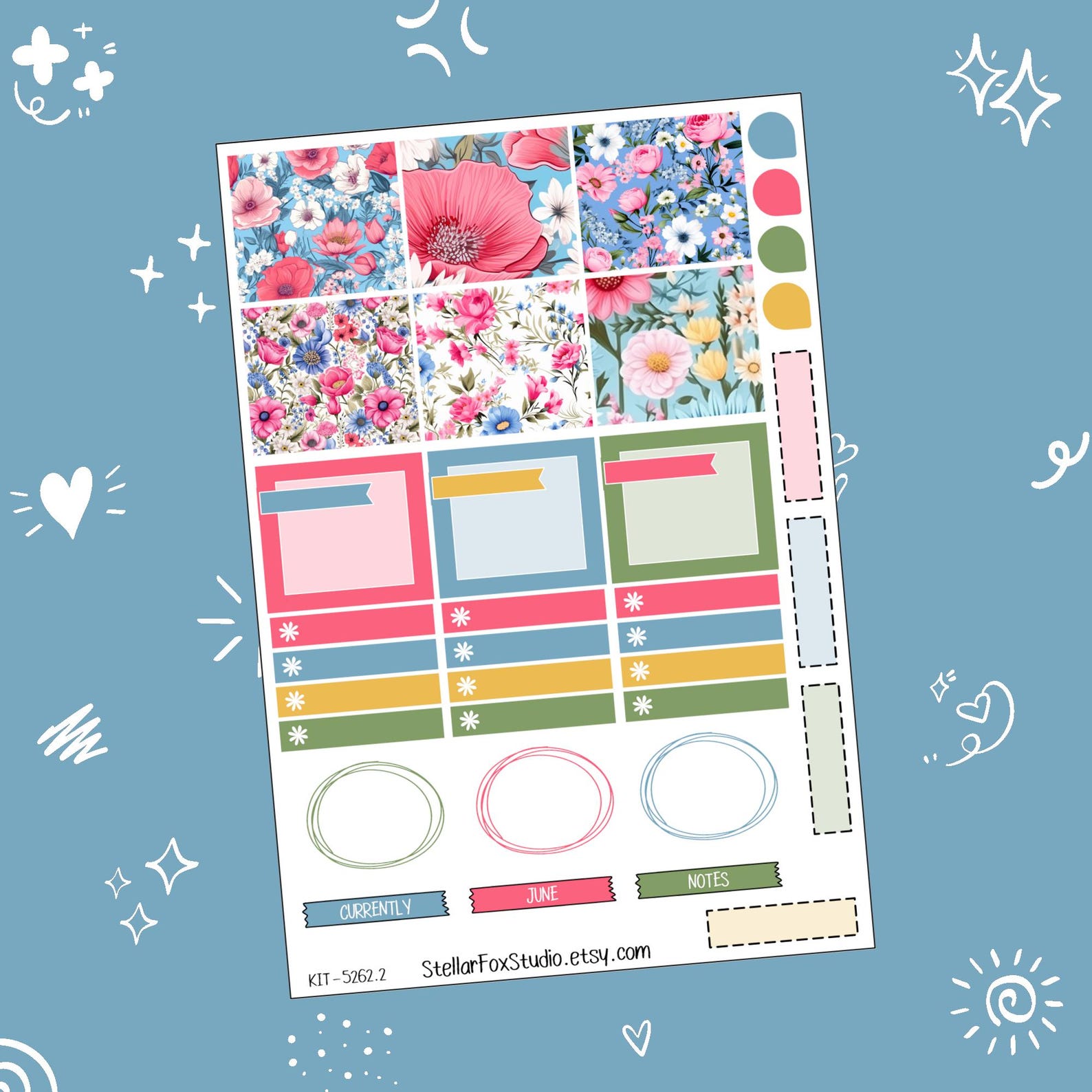 May Floral Monthly Planner Sticker Kit Erin Condren Classic Happy ...