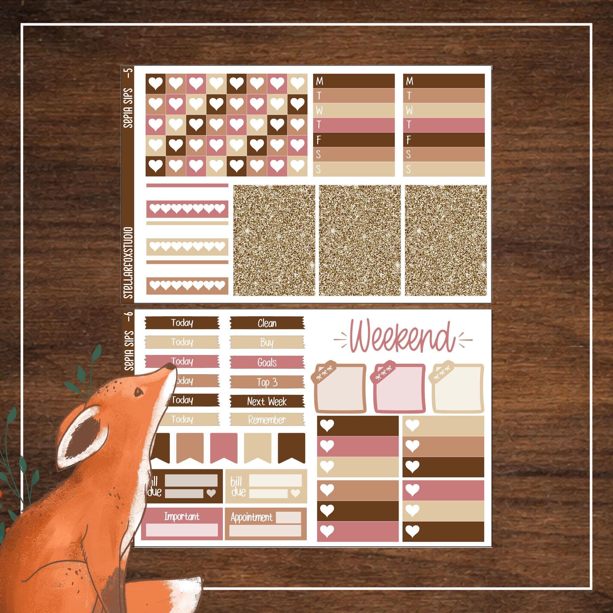 Cafe Weekly Planner Sticker Kit Vertical Layout Erin Condren Classic ...